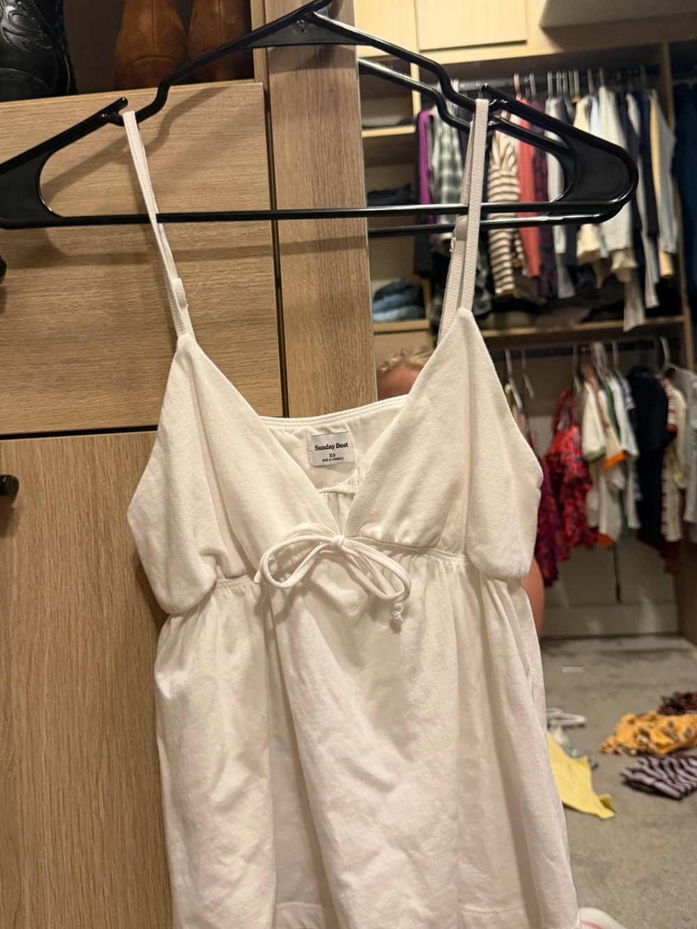 Sunday Best White Tie-Front Cami